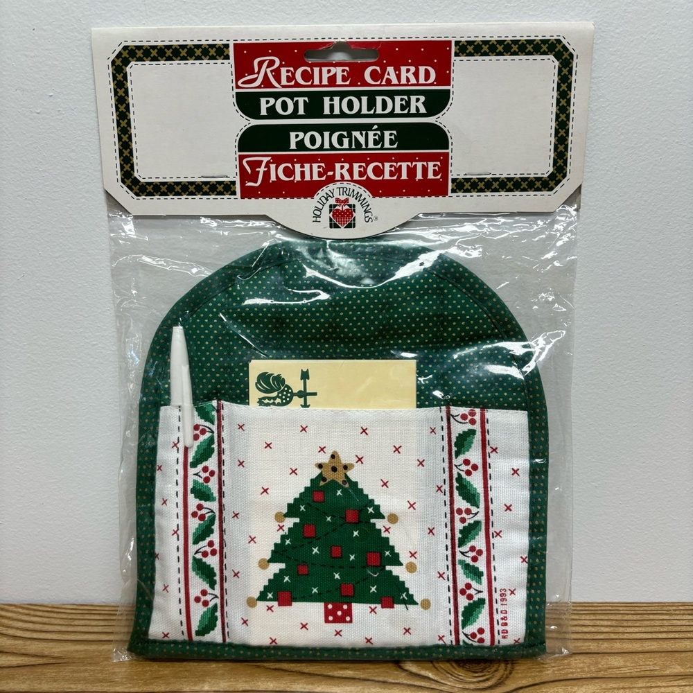 1993 Cambridge Holiday Christmas Tree Recipe Card Pot Holder